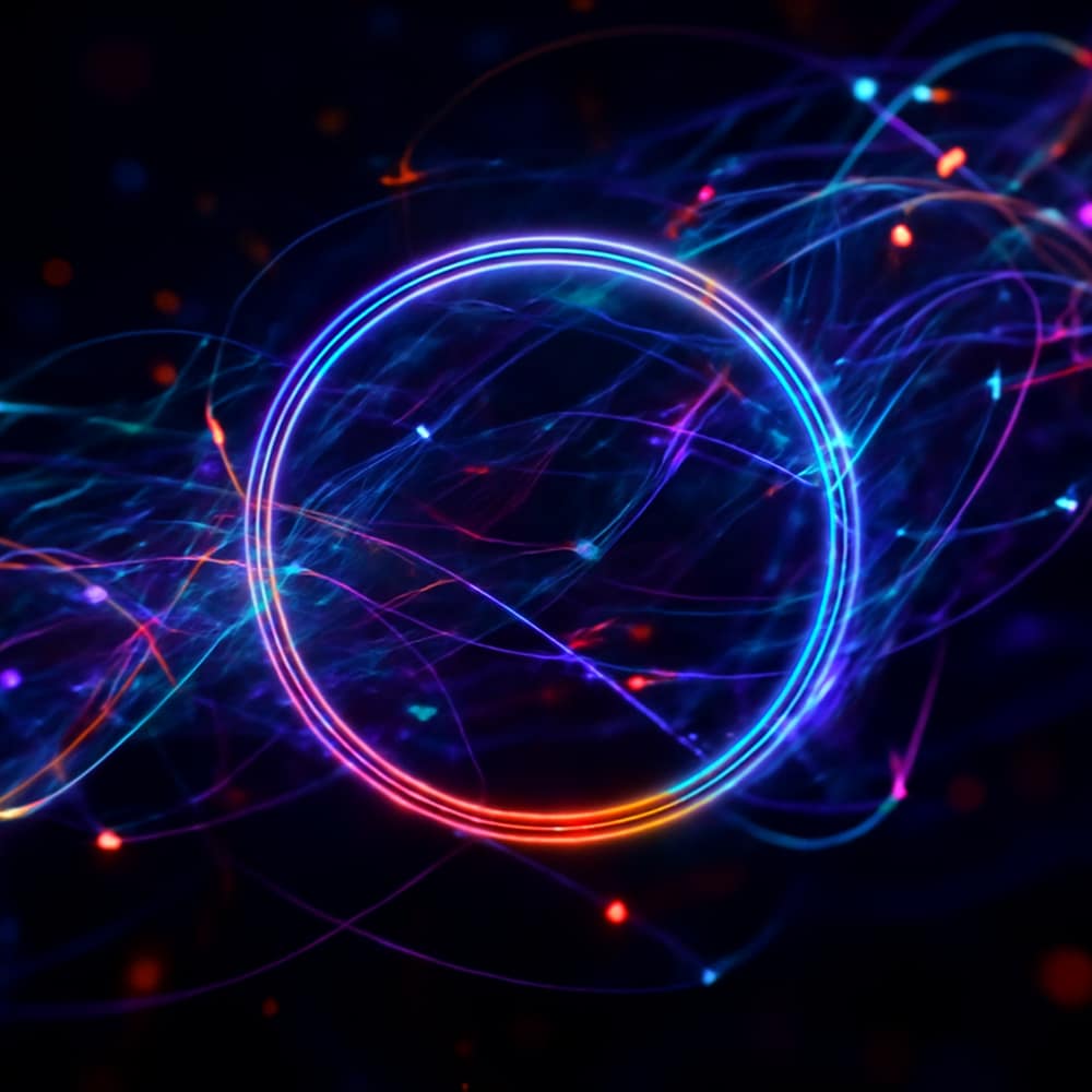 Trularity abstract feature image of a glowing neon feedback loop, with flowing blue, purple, and orange lines representing AI connections. Surrounding the loop are logos of major AI platforms including Perplexity, ChatGPT, Grok, Andi, YOU, Gemini, and Claude.